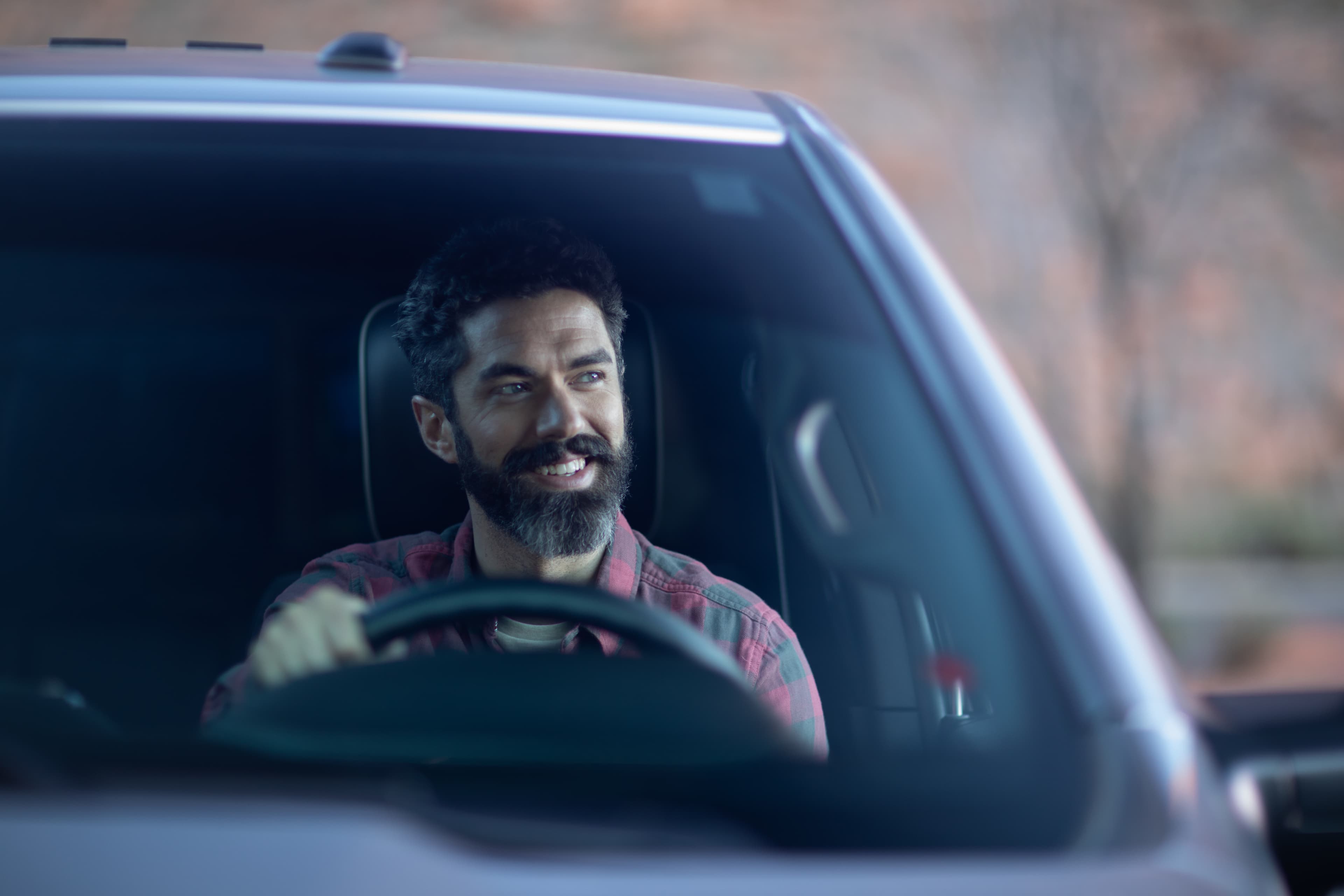 Stress Free man in Truck